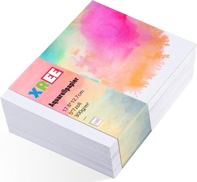 120 Blätter Aquarellpapier 300g Dickes Aquarellblock 17,8 x 12,7 cm Acryl Papier