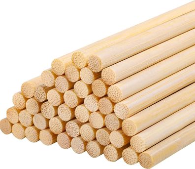 100 Stück Holzstäbe Rund, 30 cm x 6 mm Holzstäbchen zum Basteln Holz Rundstab