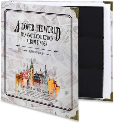 MUROAD 120 Taschen Banknoten-Weltwährungs-Sammelalbum, klassischer Binder