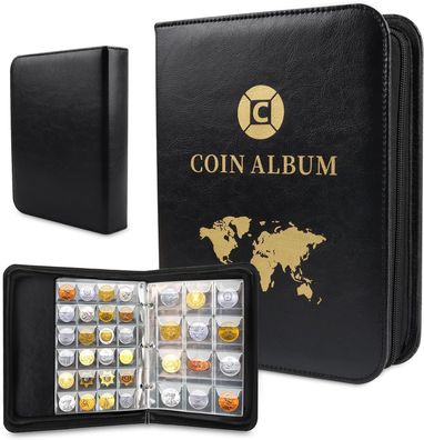 Sammelalbum für Münzen 480 Taschen, Münzalbum 2 Euro 3.5x3.5 cm/4.5x4.5 cm