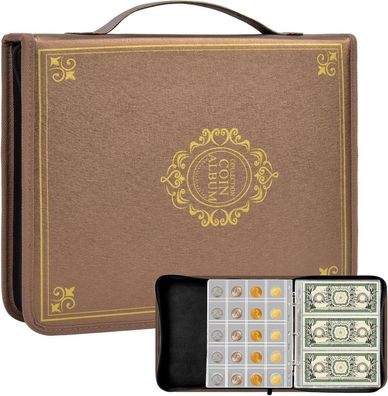 Münzsammelbuchhalter für Sammler, 200-Taschen-Münzen-Sammelalbum. 30 Geldbinder