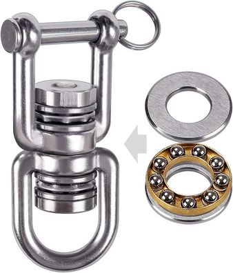 BeneLabel Drehwirbel Hängesessel, Schaukel Lager Schwerlast Edelstahl D Form