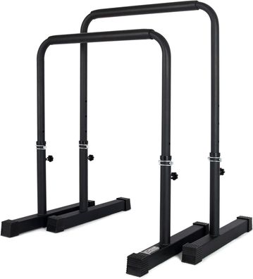 POWER Guidance Dip Barren Dip Bar Quadratische breite Stützfüße 77-98cm, schwarz