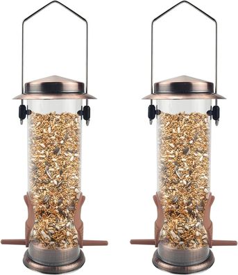 Mixxidea 2x Futterspender für Wildvögel, aus Edelstahl, zum Aufhängen für Garten