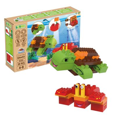 Biobuddi Unterwasser Abenteuer Schildkröte & Krebs , 59 Teile 97% Bioplastik