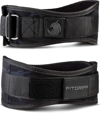 Fitgriff Gewichthebergürtel V2 - Gewichtheber Gürtel Unisex Camo-Black Größe: S