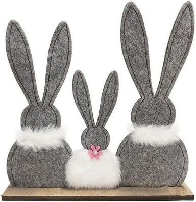 Herzwild Filz Hase Aufsteller für Ostern, Osterhase Figur Holz Osterndeko Deko