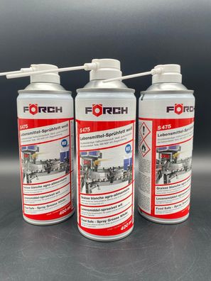 3x Förch S475 Lebensmittel Sprühfett weiß 400ml Schmiermittel Schmierfett