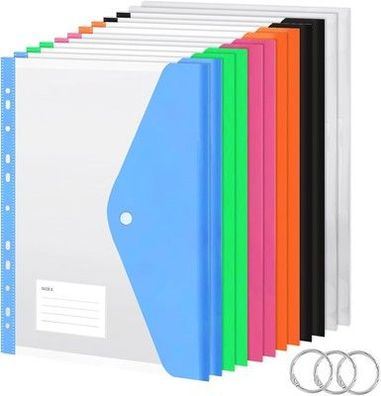 BOENFU Dokumententasche A4 Abheftbar, 12 Stück Dokumentenmappe A4 zum Abheften
