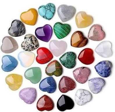 Xiannvxi 30 Stk. Kristalle Herz Valentinstag Edelsteine Herzen Steine Kristall