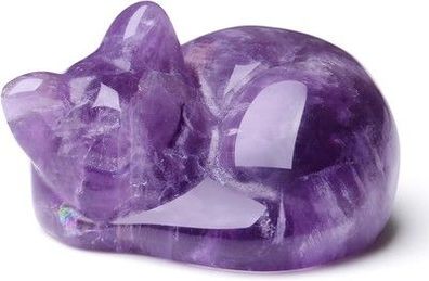 Xiannvxi Katzen Deko Amethyst Kristall Figur Katze Figur Amethyst Katzenfiguren