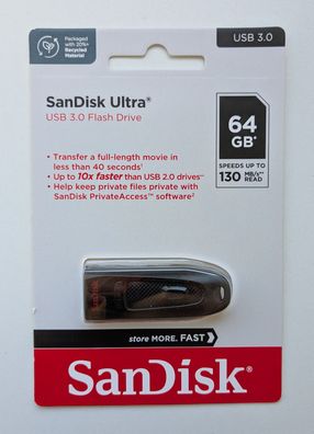 NEU: SanDisk 64GB Ultra 3.0 USB Stick Flash Drive 64 GB SDCZ48-064G-U46