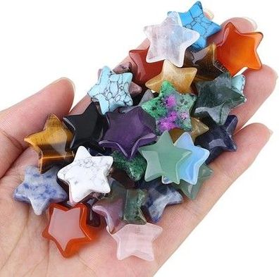 Qinjiejie 20 Stück Sterne Edelstein Heilsteine Sterne Kristalle Chakra Reiki