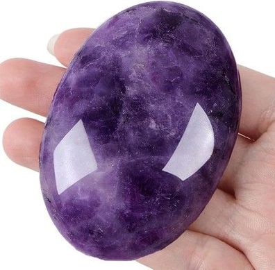 Qinjiejie Groß Amethyst Edelsteine 2.4" Ovale Kristalle Natürliche Steine