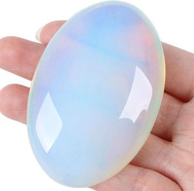 Qinjiejie Groß Opal 2.4" Ovale Kristall Natürliche Kristalle Edelstein Reiki