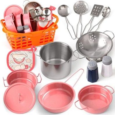 Veitch Fairytales Kinder Matschküche Zubehör Outdoor Kindergeschirr Töpfe (rosa)