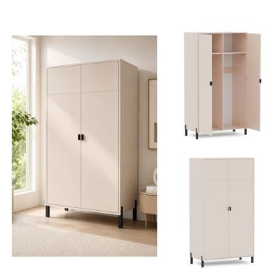 Kleiderschrank VERONA ,2-türig, Drehtürenschrank, Schlafzimmer (Sandbeige)