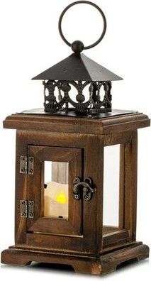 Romadedi Holz Laterne Kerzenständer Windlicht Gartenwindlicht - Kerzenhalter