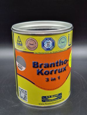 750ml Brantho Korrux 3in1 graualu RAL 9007 Rostschutz Metallschutz Farbe