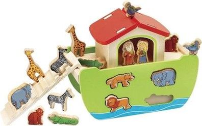 Eichhorn 100002084 - Steckspiel Arche Noah mit 16 Steckfiguren, abnehmbares Dach