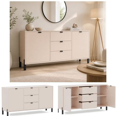 Kommode VERONA 2D3S, Sideboard, Schrank, Stauraum, Wohnzimmer(Creme)