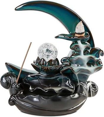 Zonsuse Mond Rückfluss Wasserfall Räuchergefäß, Lotus Incense Stick Holder, Mond