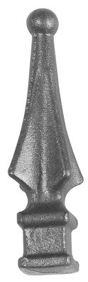 Zaunspitze Stahl 24x24 mm Ansatz 120 mm hoch Schwarz