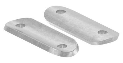 Handlaufanschlussplatte Stahl Ø 42,4 mm, 64 x 24 x 4 mm, ohne Mittelbohrung