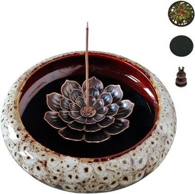 Kopyfantap Räucherstäbchen Halter Lotus, Keramik Räuchergefäß Aschefänger