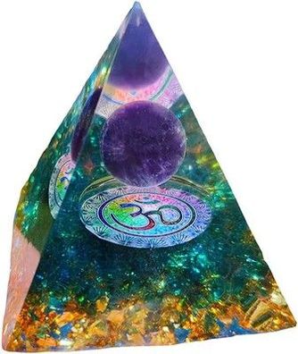 Vmstkww Orgon-Pyramide, Mondstein, Ogan-Kristall, Amethyst, Orgonit-Pyramide