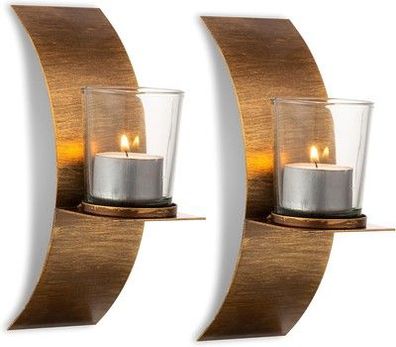 Sziqiqi Kerzenständer Kerzenhalter für Wand - Wandkerzenhalter Gold Bronze