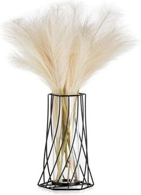 Sziqiqi Schwarz Vase für Pampasgras - Kleine Modern Blumenvase Vasen Deko Glas