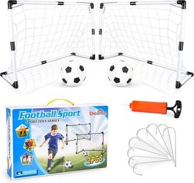 Dreamon 2er Set Kinder Fußballtore mit Fußball, Tore und Pumpe Fussball, Outdoor