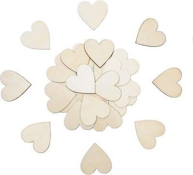 CUWELT 200 Stück 30mm Holzherzen Scheiben, 3cm Holzherzen Hochzeit DIY Handwerk