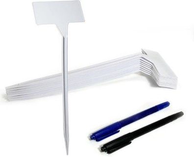 CUWELT 30 Stk Pflanzenschilder Plastik, 30 cm T-Typ Kunststoff Kräuterschilder