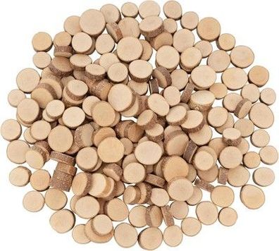 CUWELT 200 Stück Klein Holzscheiben zum Basteln, 1-2cm Baumscheiben Deko