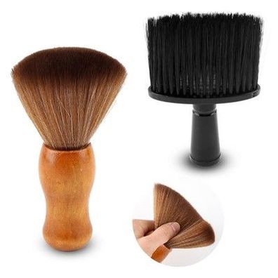 2 Stück Friseurbürste, Nackenpinsel Set, Braun Friseur Bürste, Schwarz Friseur