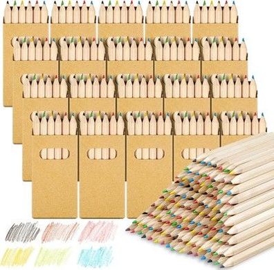 Svalor 20 Packungen Buntstifte-Set mit je 6 Buntstiften, 120 Mini Buntstift