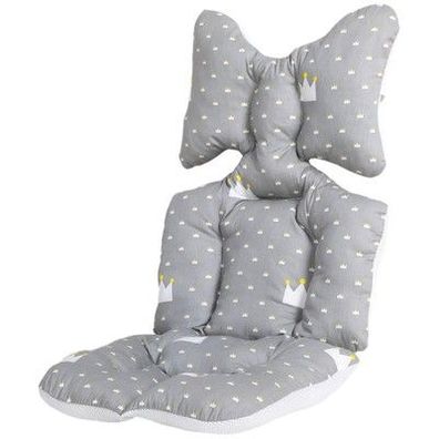 Jiahuade Universal Kinderwagen, Baby Sitzauflage Kinderwagen Sitz (Grau Krone)