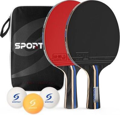 Tischtennisschläger, tragbares Tischtennis-Set, Ping-Pong-Schläger, inkl Bälle