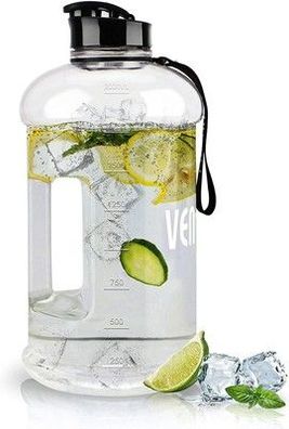 Vennerli Trinkflasche 2,2L Wasserflasche Sportflasche Griff Sport Transparent