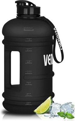 Vennerli Trinkflasche Sport 2,2L Wasserflasche Fitness Flasche Training schwarz