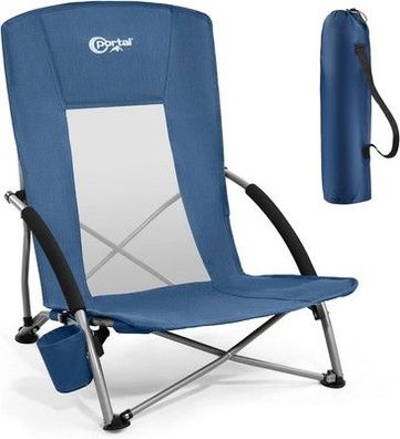 Portal Strandstuhl klappbar leicht Camping-Stuhl faltbar atmungsaktiv 150kg blau
