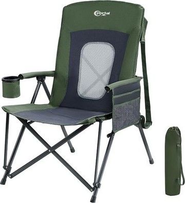 Portal Camping-Stuhl Faltbar Klappstuhl 180 KG Belastbar Hochlehner Camping Grün