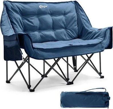Portal Camping-Stuhl 2 Personen Doppel Klappstuhl Camping Faltsofa 272kg, blau