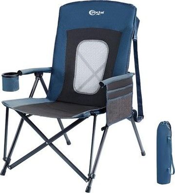 Portal Camping-Stuhl Faltbar Klappstuhl 180 KG Belastbar Hochlehner Camping blau