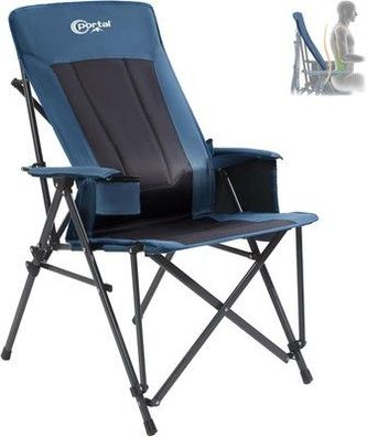 Portal Camping-Stuhl Faltbar Klappstuhl 180 KG Belastbar mit Hochlehner Camping
