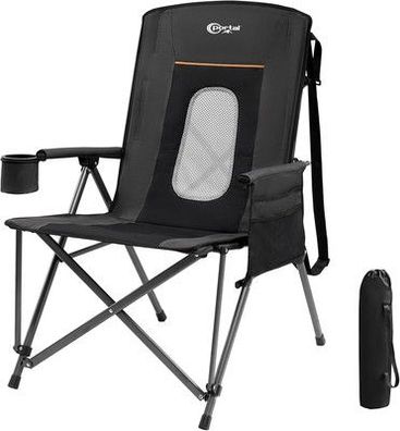 Portal Camping-Stuhl Faltbar Klappstuhl 180 KG Belastbar mit Hochlehner Camping