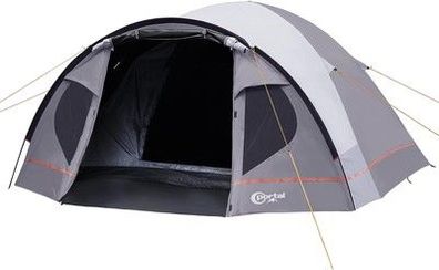 PORTAL Blackout Zelt 3-4 Personen mit Vorzelt Camping Kuppel-Zelt 4000mm in Grau