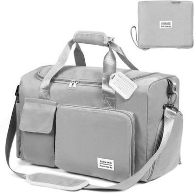 Flintronic 36L Faltbare Reisetasche Gepäcktasche Große Sporttasche in Grau
